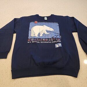Jerico M. S. National Geographic Explorer Sweatshirt Mens M Polar Bear Canada